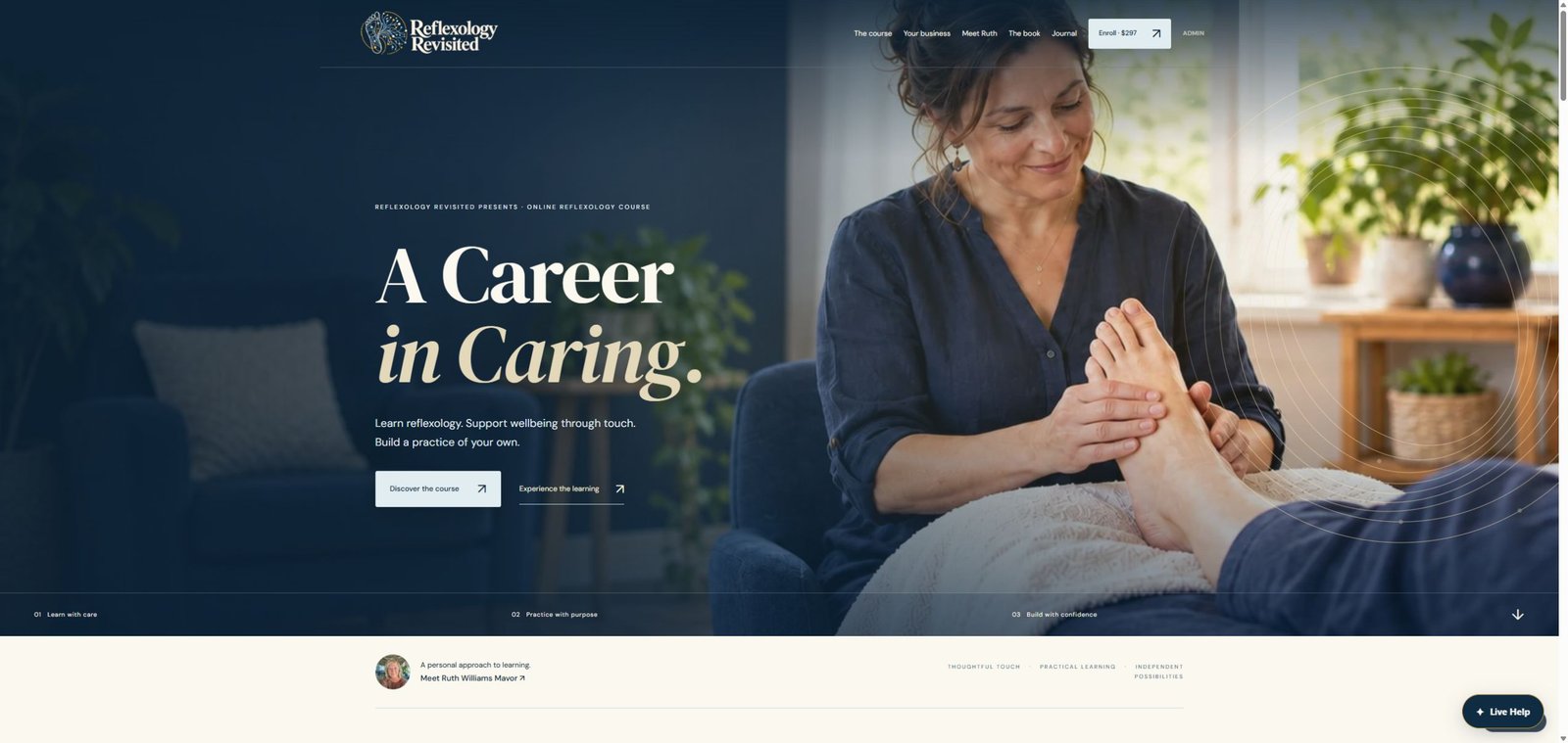 Actual public website · A Career in Caring