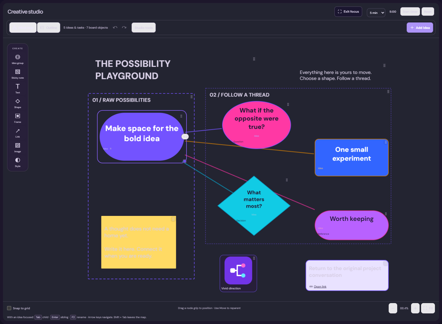 Actual application screen · Creative studio and connected ideas